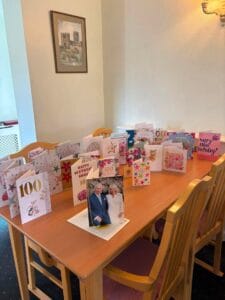 Collection of cards from residents, family and friend for Shelia on her 100th birthday at Arden House in Pickering.