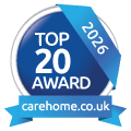 Top 20 care home 2026, awarded by carehome.co.uk to Birch Hill